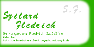 szilard fledrich business card